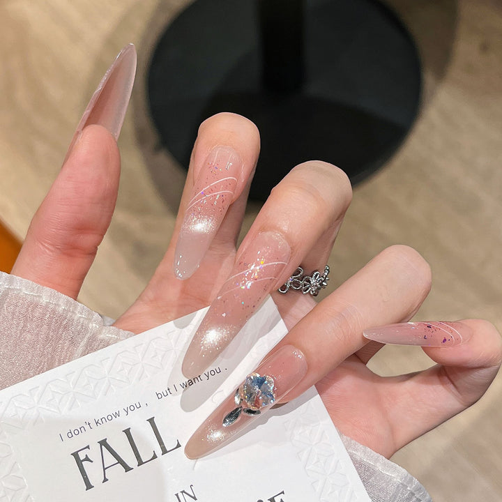Decorative Gem-Embellished Press-On Nails Stornfield