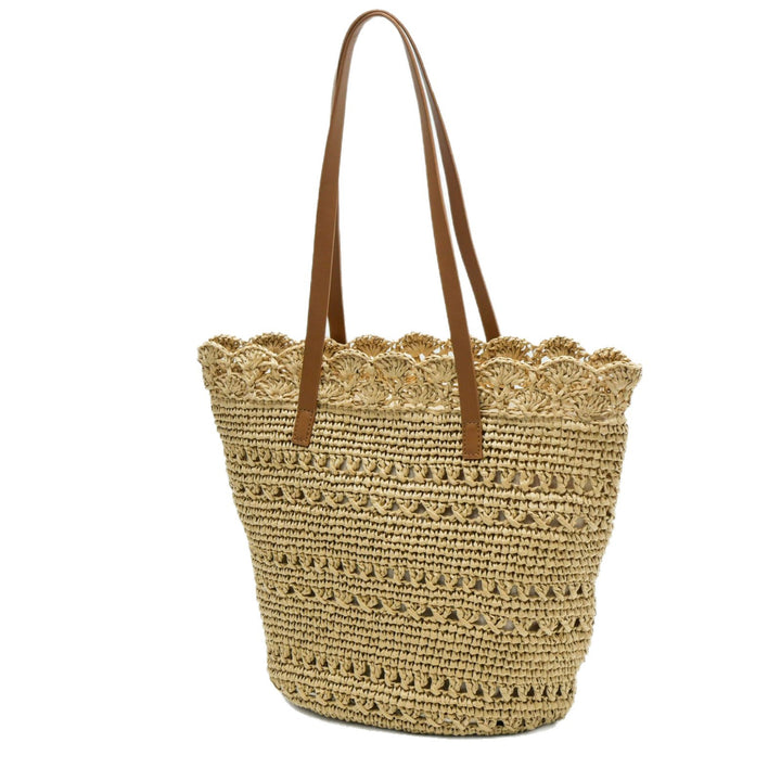 Handwoven tote bag with floral details Stornfield