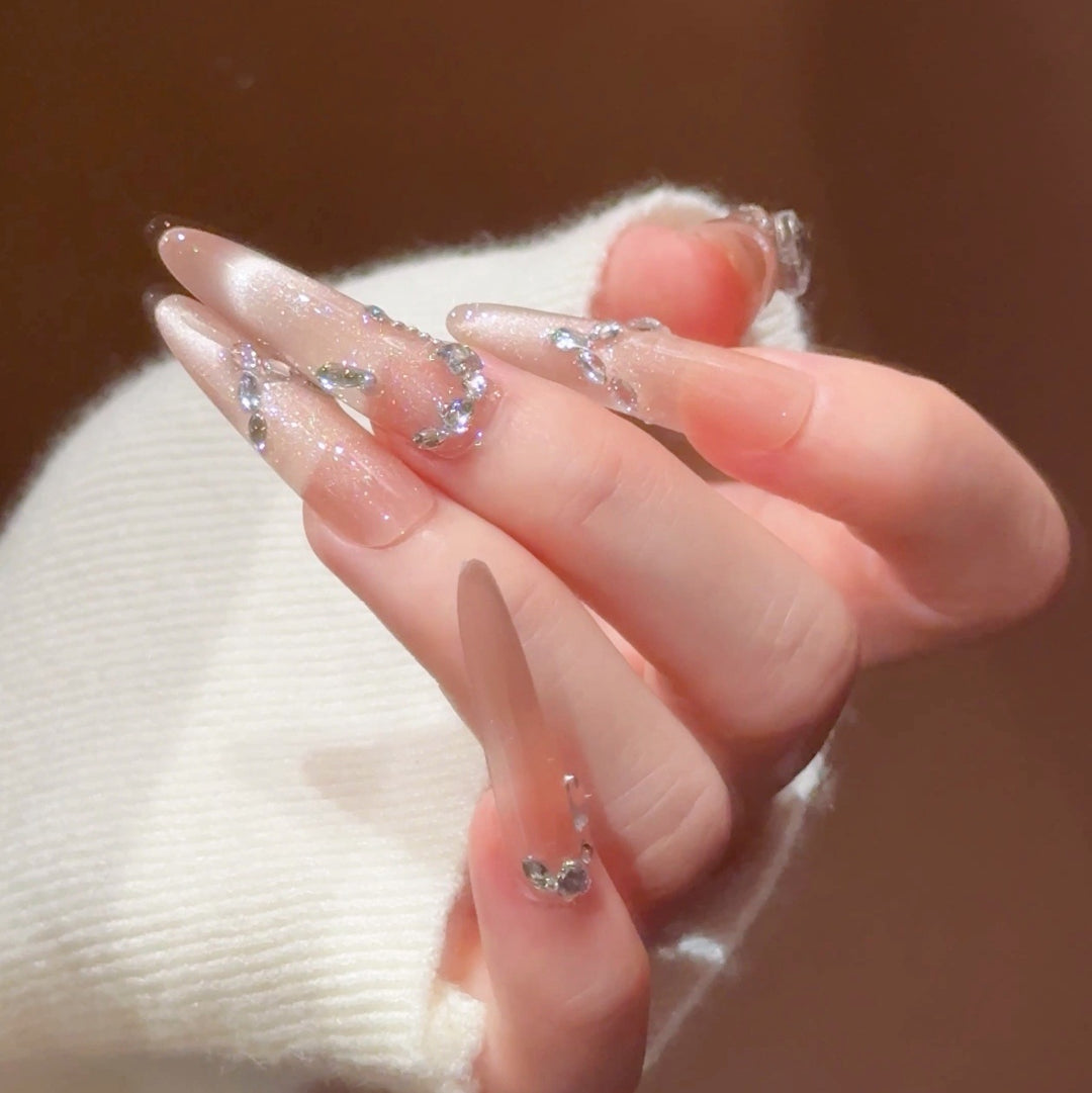 Luxury Rhinestone-Accented Stiletto Press-On Nails Stornfield