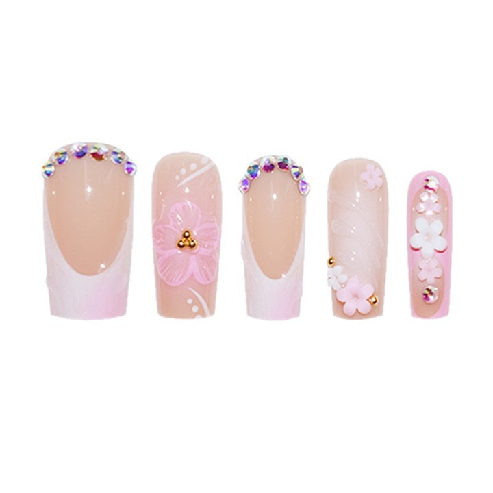 Artistic Floral Nail Extensions Stornfield