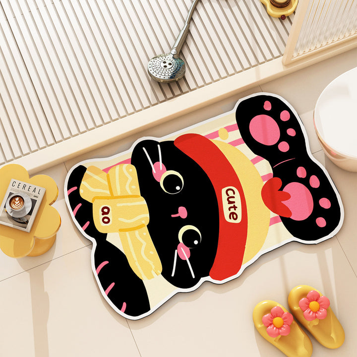Cute Cat Themed Bath Rug