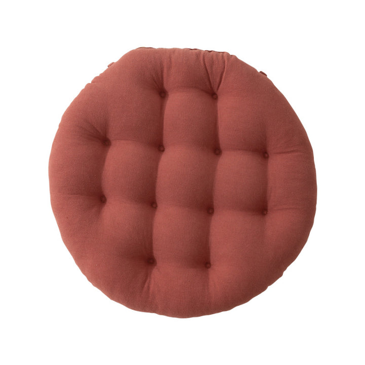 Round seat cushion with quilted tufted look and extra soft padding