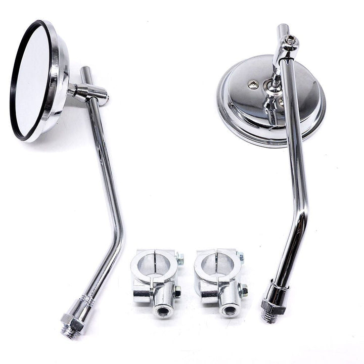 adjustable chrome motorcycle handlebar rearview mirrors with universal clamp mounts Stornfield