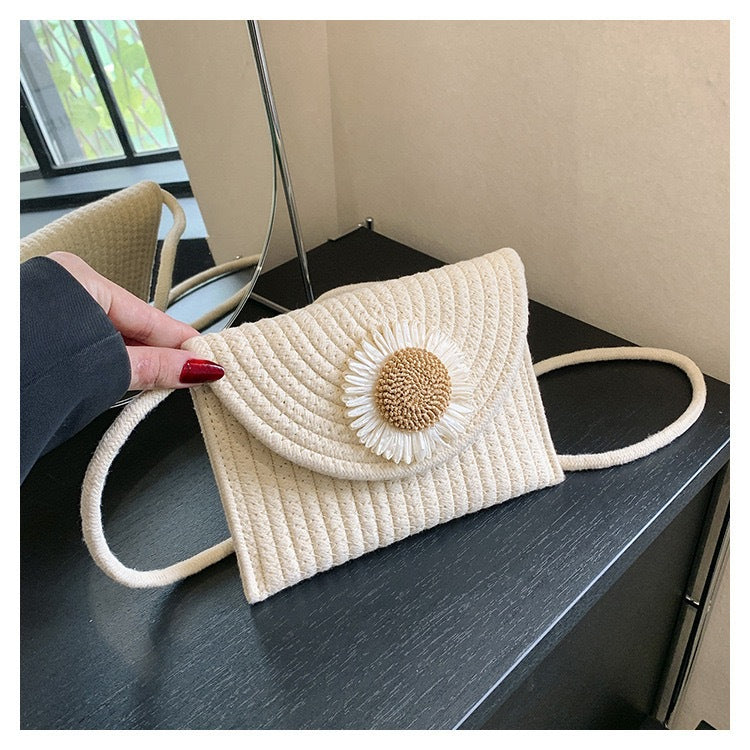 Fashionable shoulder bag with flower appliqué Stornfield