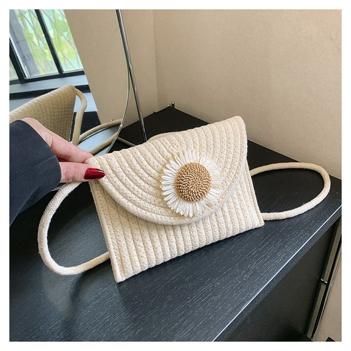 Fashionable shoulder bag with flower appliqué Stornfield