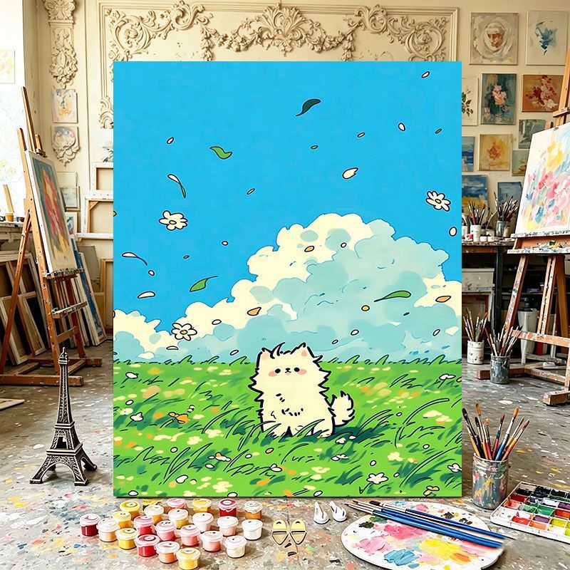 Playful Cat Illustration Art Print Stornfield