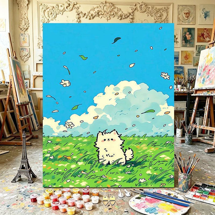 Playful Cat Illustration Art Print Stornfield