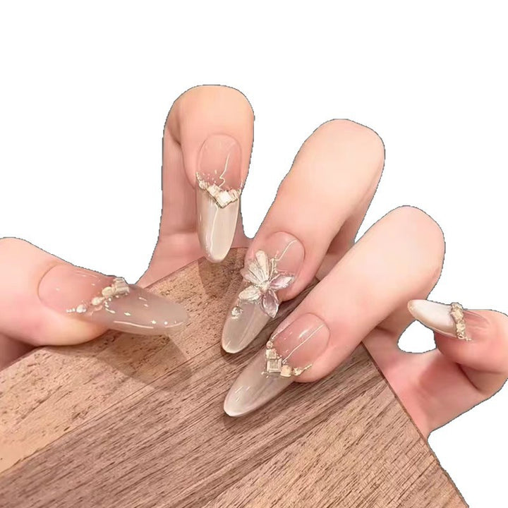 Glamorous Rhinestone-Embellished Press-On Nail Set Stornfield