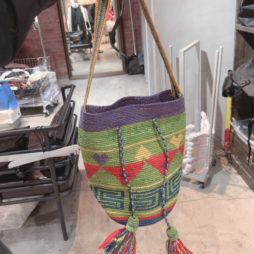 Handmade tote bag with colorful tassels Stornfield