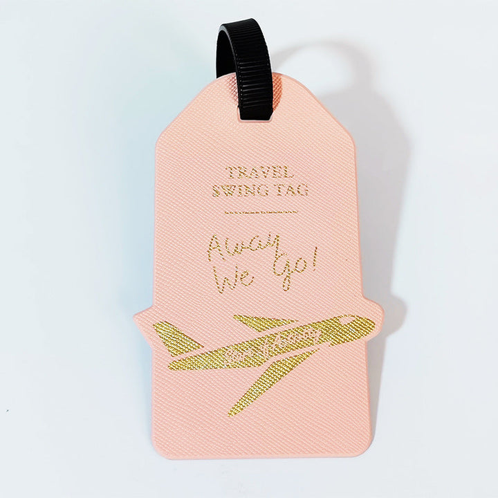 premium travel luggage tag with embossed airplane motif Stornfield