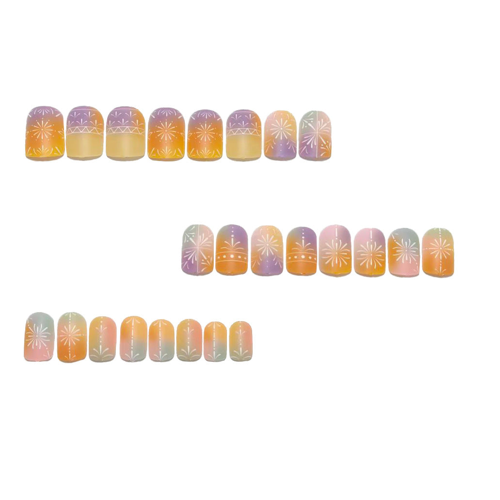 Artificial nails with elegant gradient and delicate pattern Stornfield