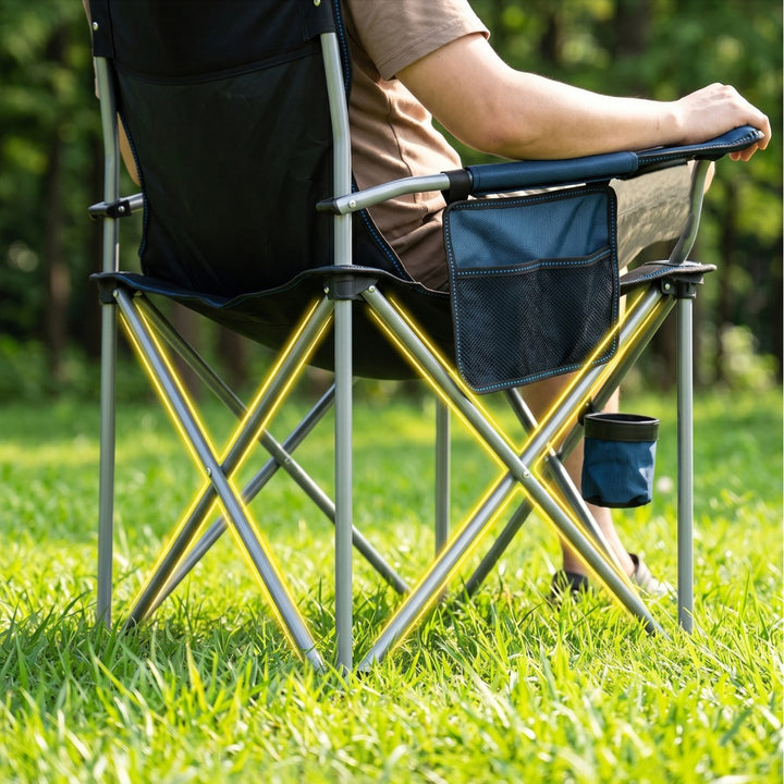 Ergonomic Outdoor Chair with Cup Holder Stornfield