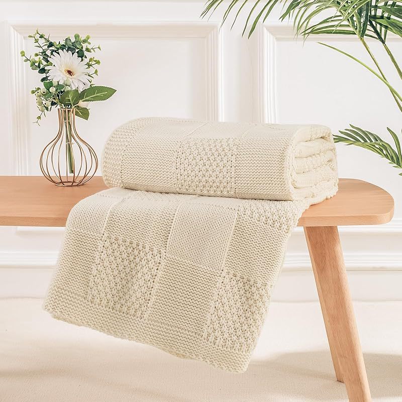 Textured Knit Throw Blanket