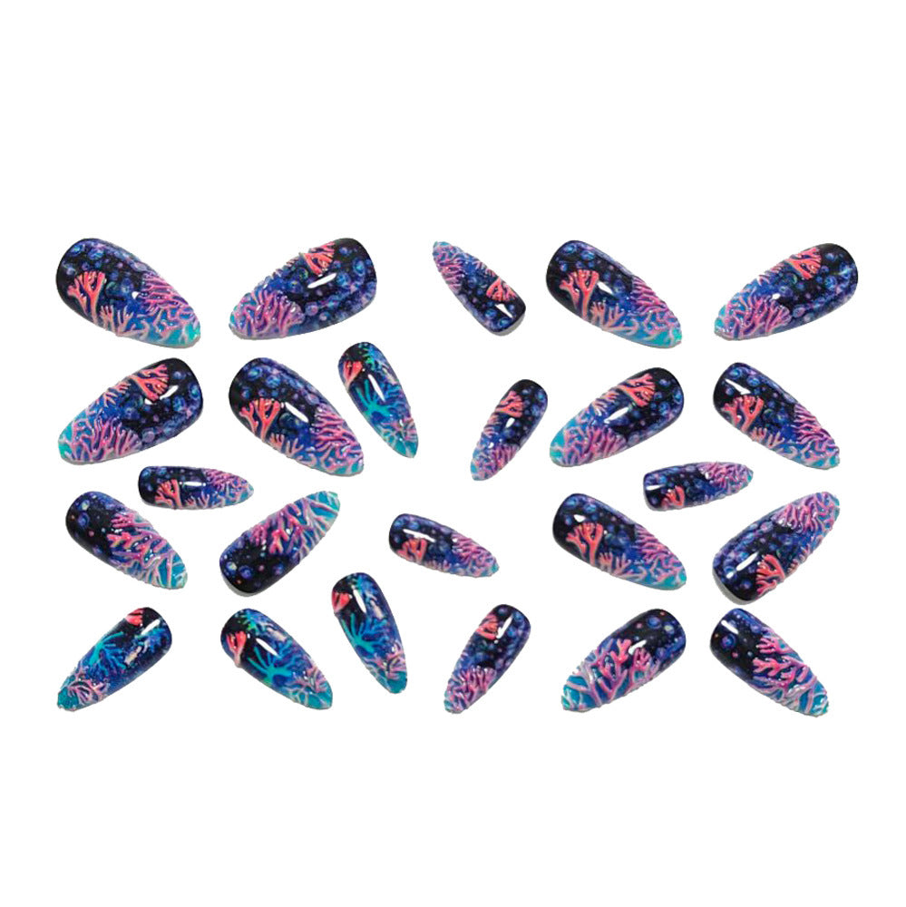 Artifical nails with sea coral design Stornfield
