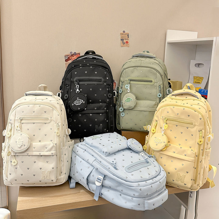 Heart-Patterned Adventure Backpack Stornfield