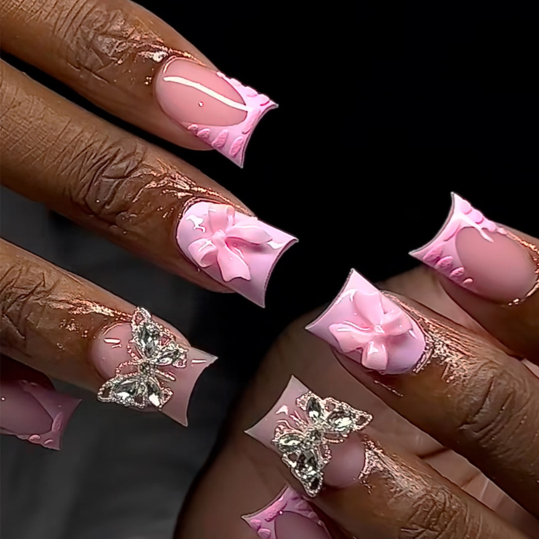 3D Floral Press-On Nail Art Set Stornfield