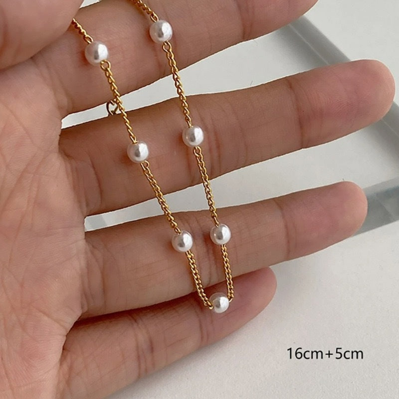 Elegant Pearl Accent Chain Bracelet Stornfield