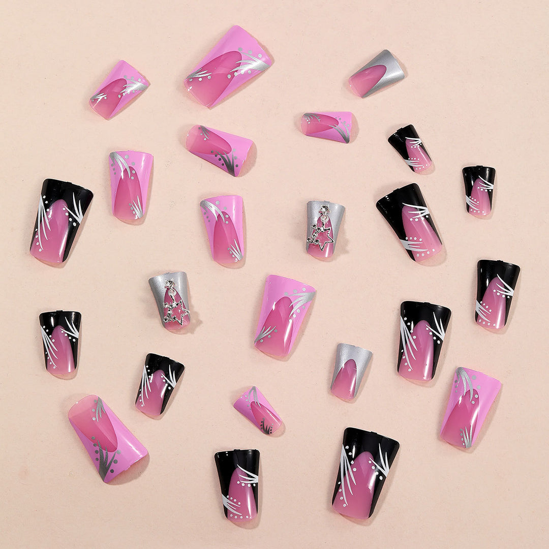 Stiletto Acrylic Nail Art Extensions with Modern Design Stornfield