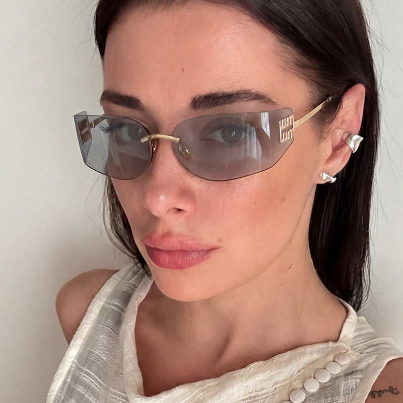 Women's futuristic designer sunglasses with unusual frame and UV protection Stornfield