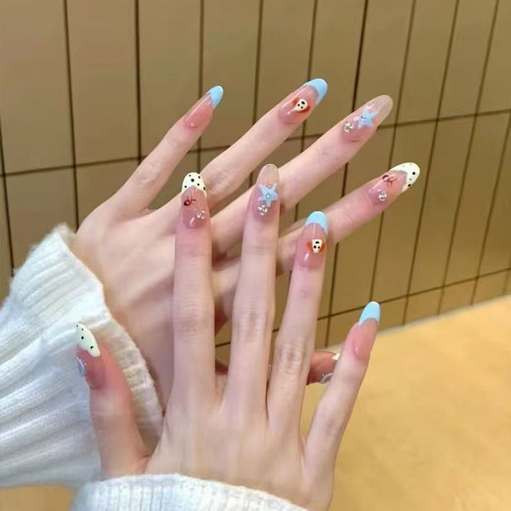 Artistic Gel Press-On Nail Set with Charming Character Designs Stornfield