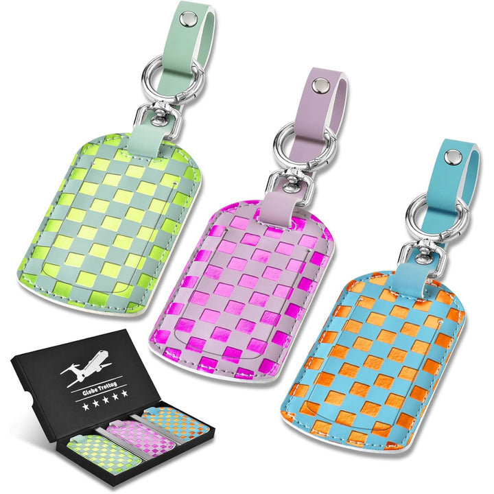 holographic woven luggage and passport ID tag with detachable keyring strap Stornfield