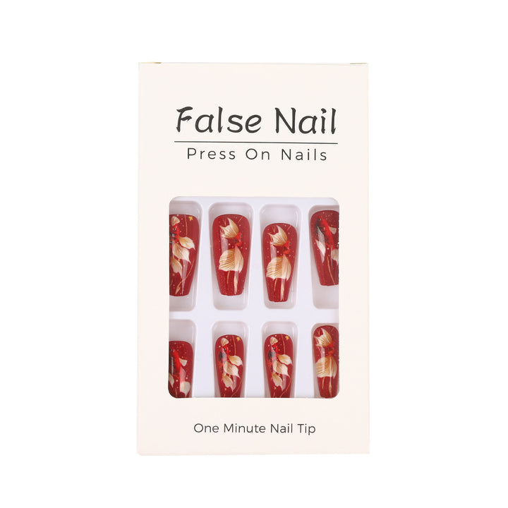 Artificial nail tips with floral accents Stornfield