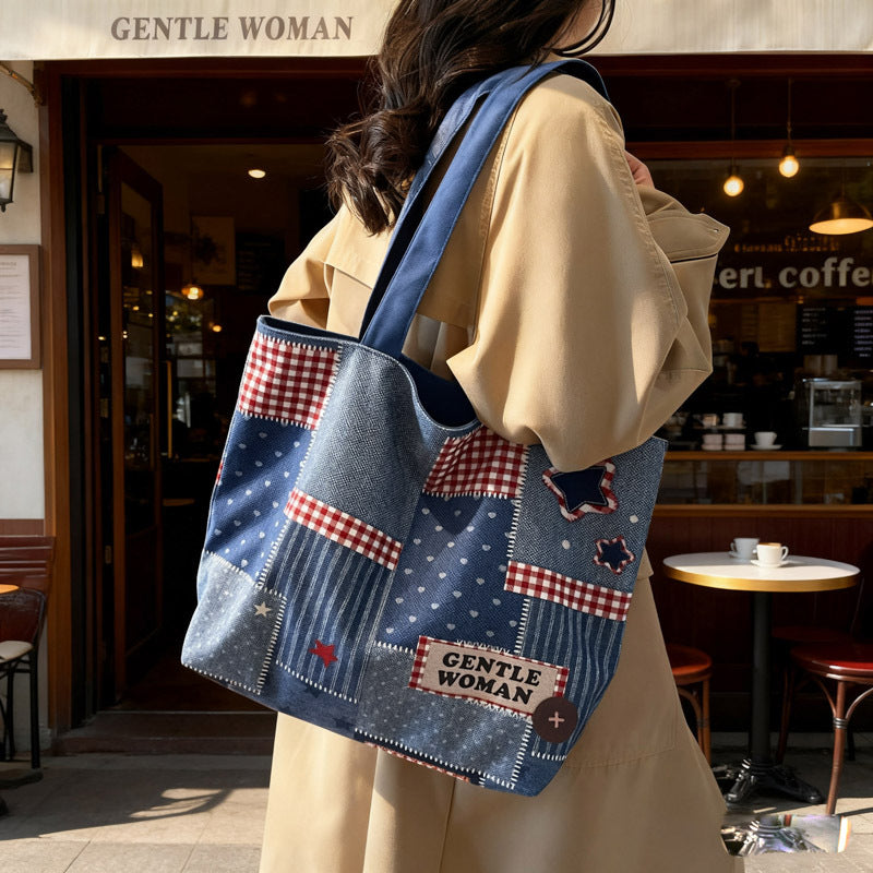 Chic Denim Patchrk Tote Bag Stornfield