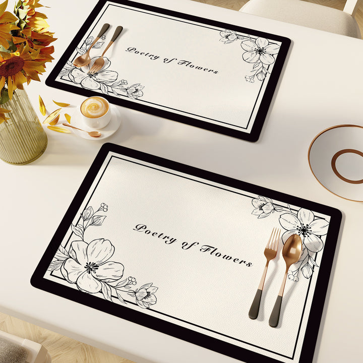 Elegant Floral Pattern Dining Placemats Stornfield