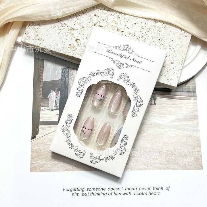 Artistic Cat-Themed Press-On Nail Set Stornfield