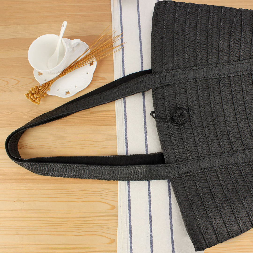 Elegant Tote Bag Made of Woven Natural Material Stornfield