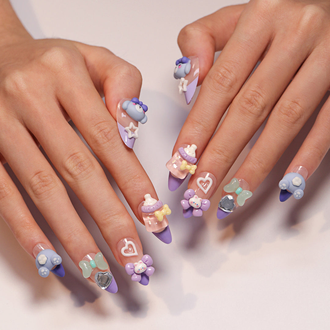 Artificial nail art with playful designs Stornfield
