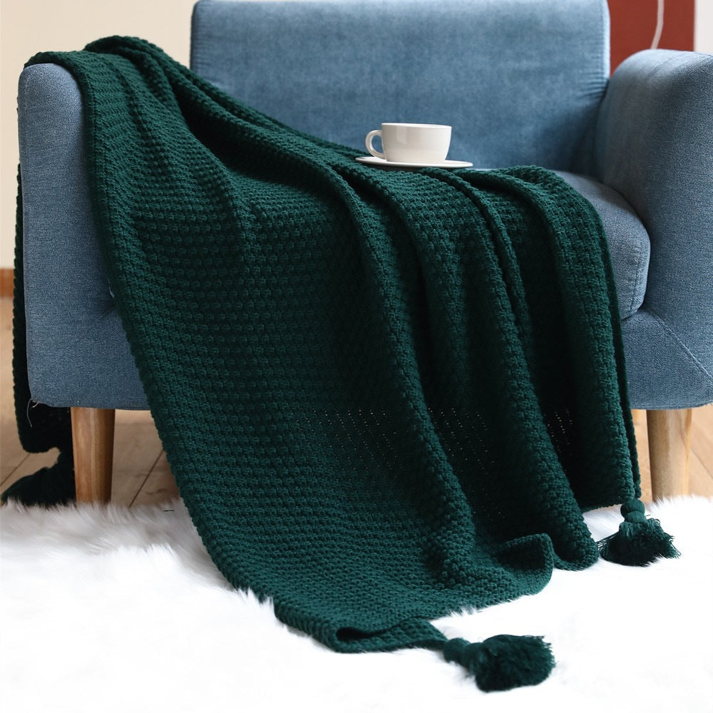Textured Knit Throw Blanket