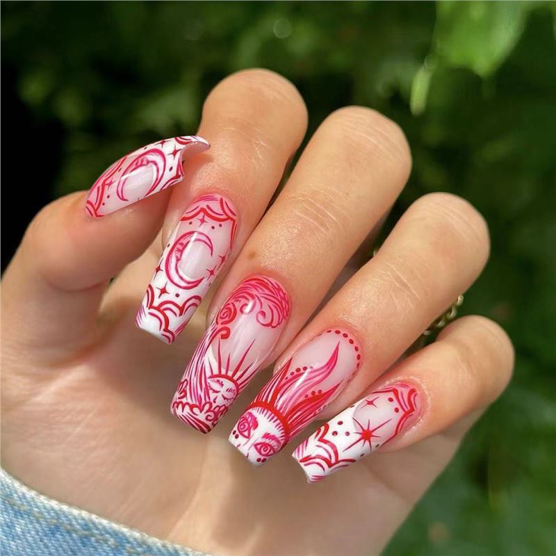 Artistic Long Press-On Nail Extensions Stornfield 1787913911