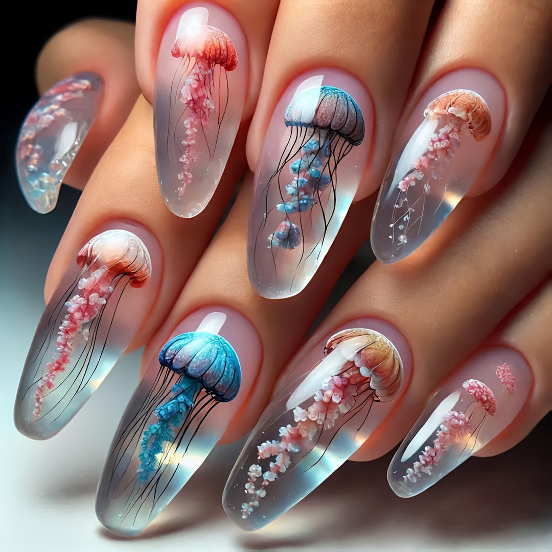 Artistic Jellyfish Design Nail Art Stornfield
