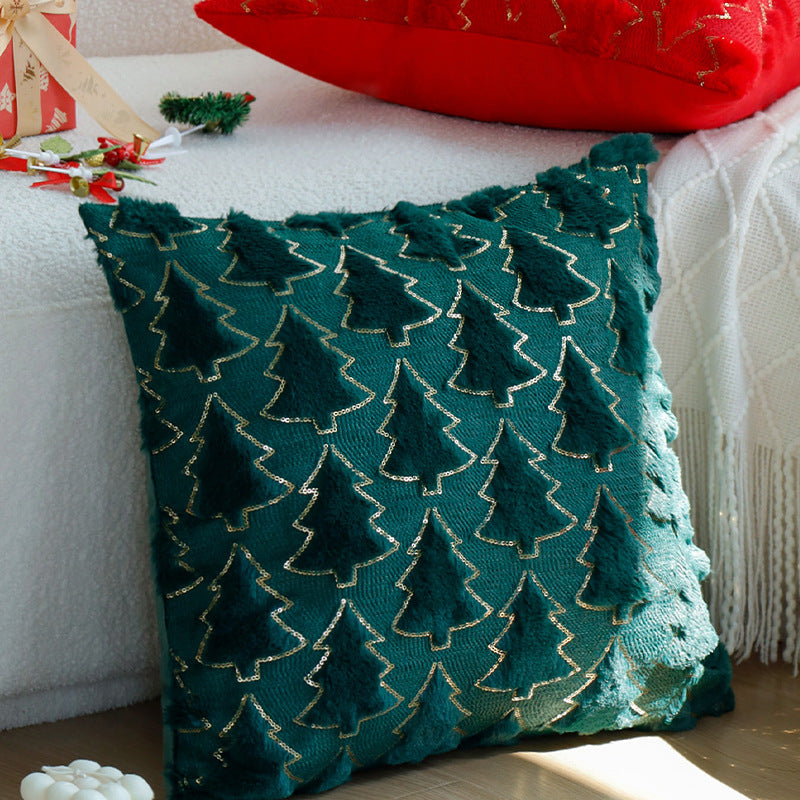 Decorative cushion with artistic Christmas tree design