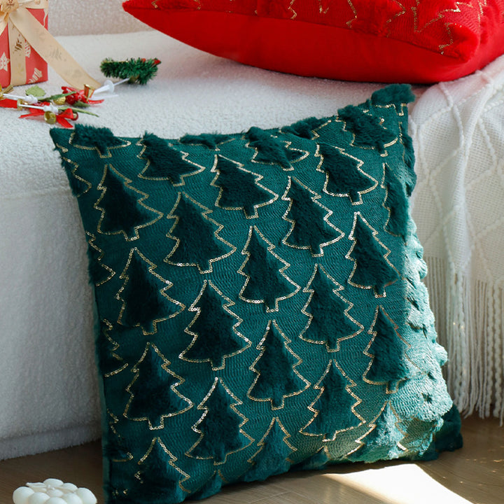 Decorative cushion with artistic Christmas tree design