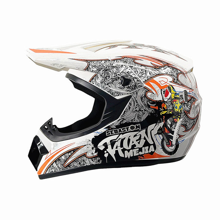 full-face motocross helmet with extended visor and reinforced chin guard Stornfield
