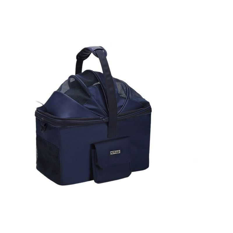 collapsible breathable pet carrier bag with reinforced base and padded handles Stornfield