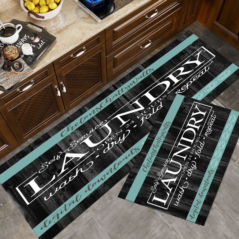 Vintage-Inspired Laundry Room Area Mat Stornfield