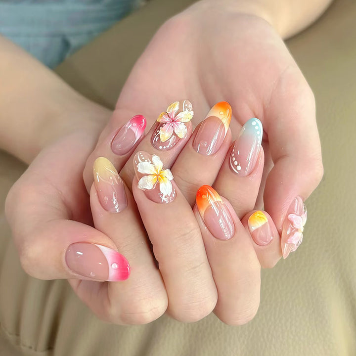 Floral and Ombre Press-On Nail Art Set Stornfield