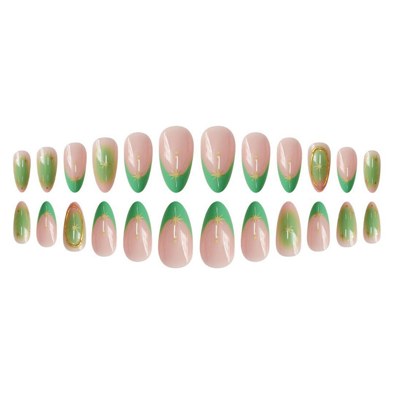 Artistic Press-On Nail Set with Star Accents Stornfield