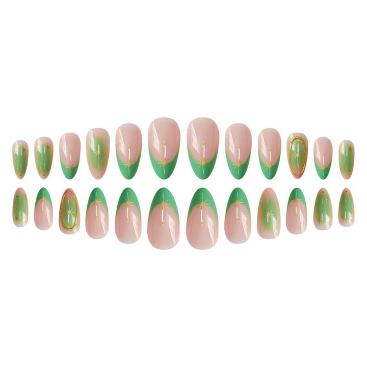 Artistic Press-On Nail Set with Star Accents Stornfield