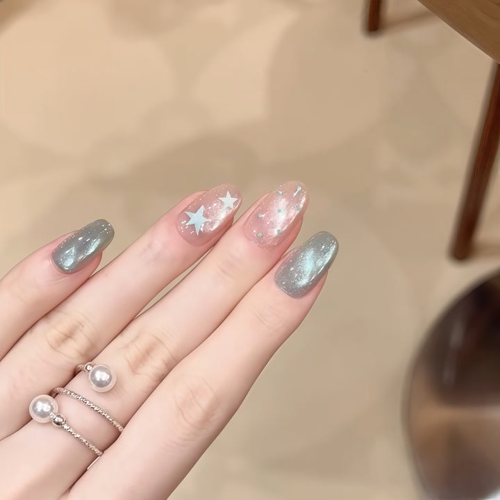Nail design with galaxy effects Stornfield