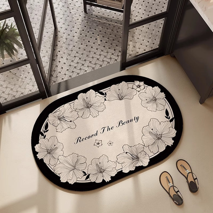 Floral Embroidered Bath Mat Stornfield