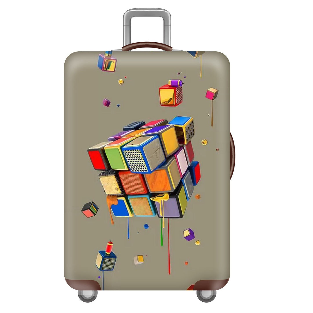 Unisex nan elastic suitcase cover with three-dimensional honeycomb pattern, shock-absorbing stretch protection cover for trolley with zipper Stornfield