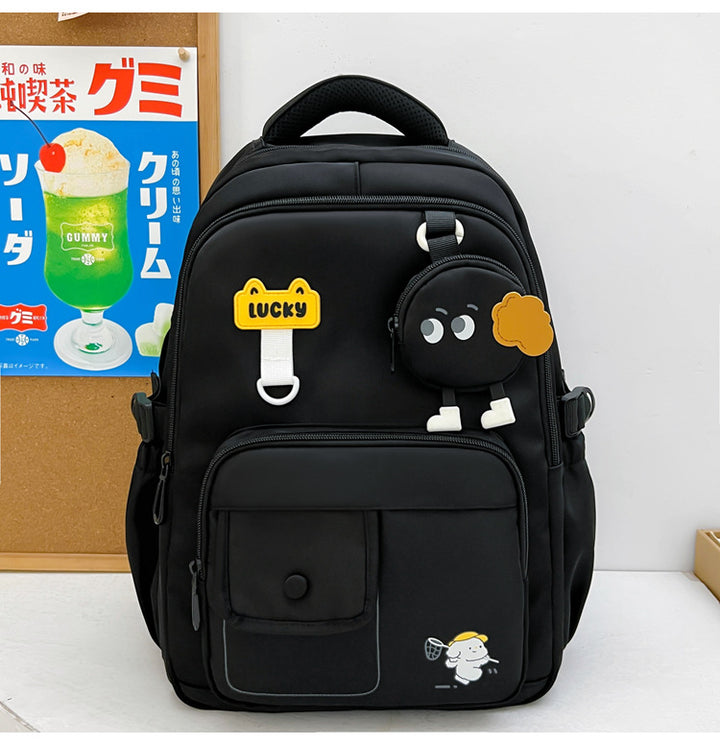 Cute Character-Designed Multi-Pocket School Backpack Stornfield