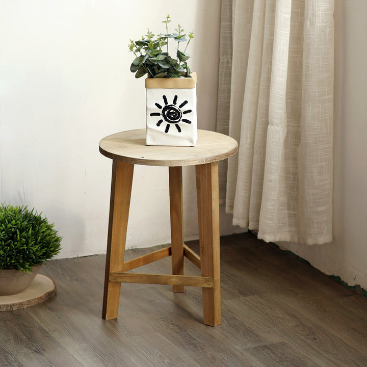 Rustic side table made of solid wood Stornfield