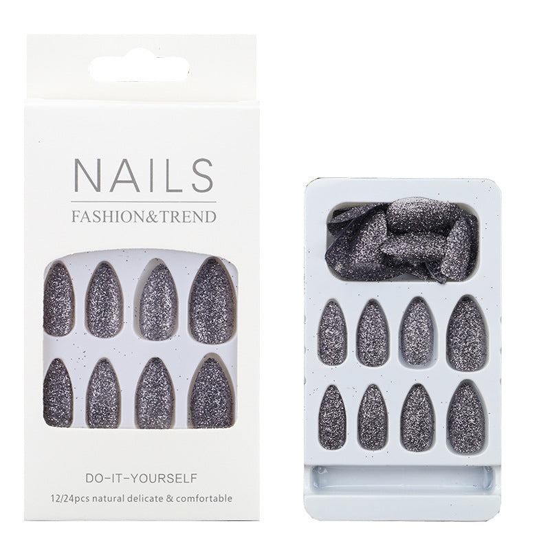Glittering Almond-Shaped Press-On Nail Tips Stornfield