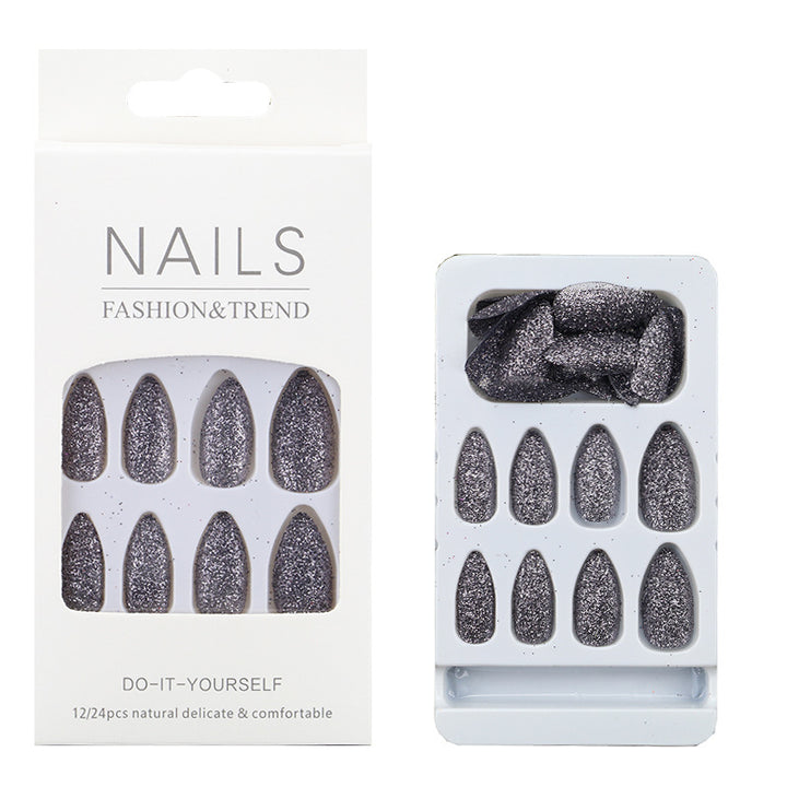 Glittering Almond-Shaped Press-On Nail Tips Stornfield