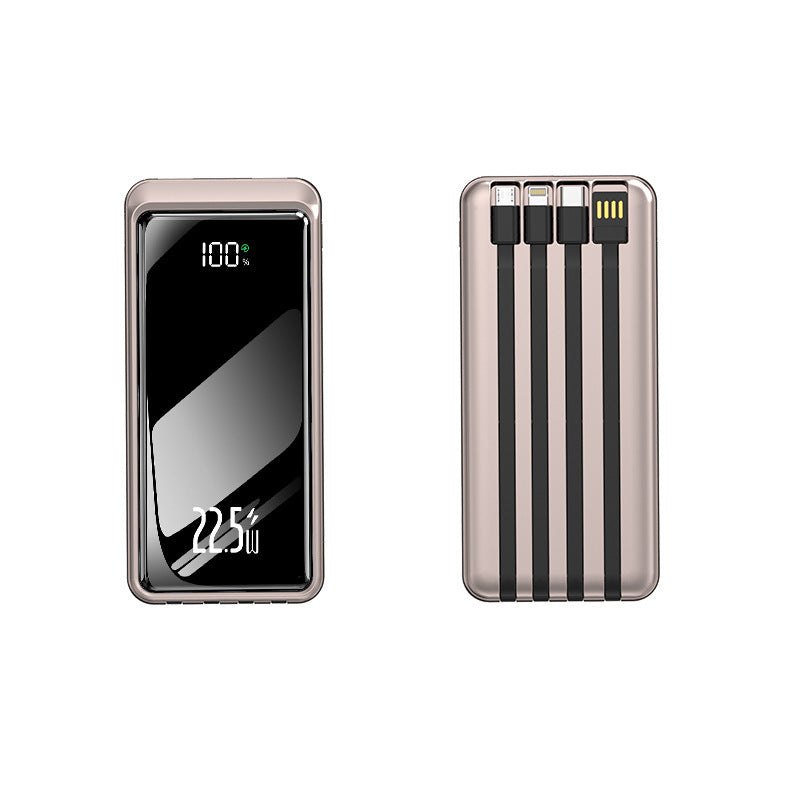 Portable Power Bank with Integrated Cable Management and Digital Charging Indicator Stornfield